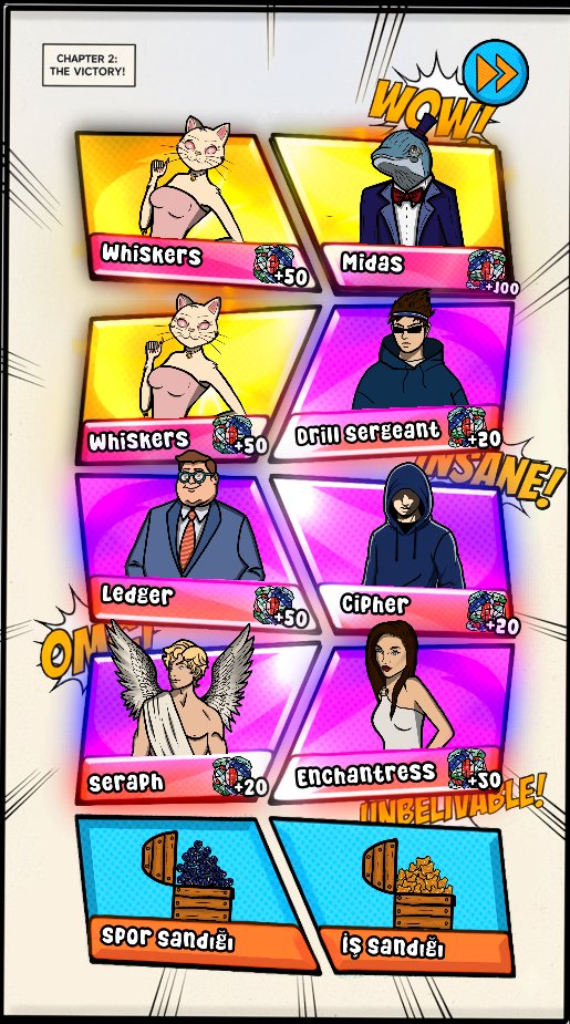 GlowUp Idle reward screen